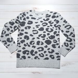 Daily Ritual Gray Leopard Print Sweater Size XS - New Without Tags